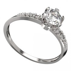 BG zlatý prstýnek 872 D Bílé zlato - 585 Diamant