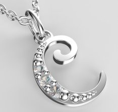 BeKid dětský zlatý přívěsek písmenko C - 1512 Bílé zlato - 585 Diamant