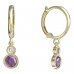 BeKid, Gold kids earrings -864 - Switching on: Circles 12 mm, Metal: Yellow gold 585, Stone: Pink cubic zircon