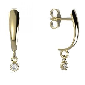 BG zlaté náušnice 1292 Žluté zlato - 585 Diamant