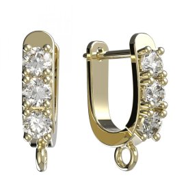 BG zlatý závěs dámské náušnice /95 Žluté zlato - 585 Bílý kubický zirkon
