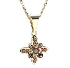 BG přívěs květ 404-0 Žluté zlato - 585 Granát