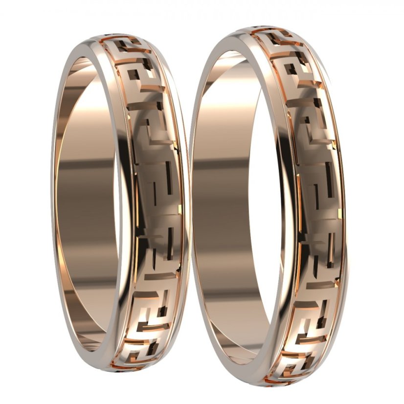 BG zlatý snubní prsten SN07 Pánský, Růžové zlato 585 (30-90dní)