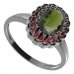 BG ring oval 435-I - Metal: Silver 925 - rhodium, Stone: Garnet