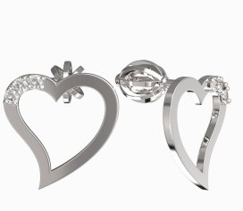 BeKid dívčí náušnice srdíčko 1261 Bílé zlato - 585 Diamant