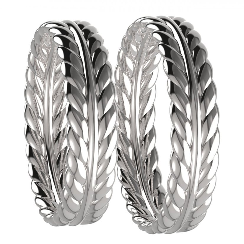 BG zlatý snubní prsten SN08 Pánský, Bílé zlato - 585