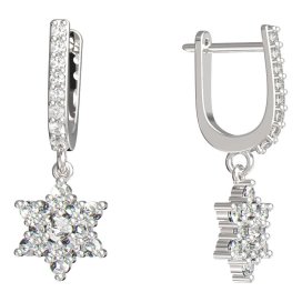 BeKid dětské náušnice hvězdička 090 Bílé zlato - 585 Diamant
