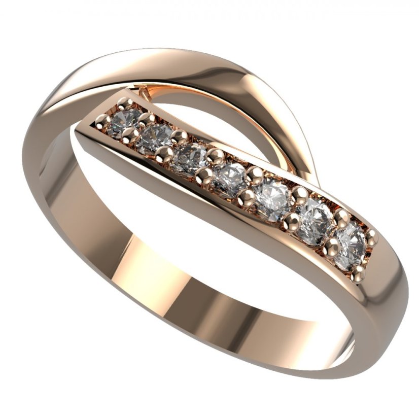 BG zlatý diamantový prsten 918 Růžové zlato 585 (30-90dní) Diamant lab-grown