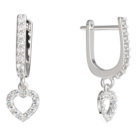BeKid dětské náušnice srdíčko 858 Bílé zlato - 585 Diamant