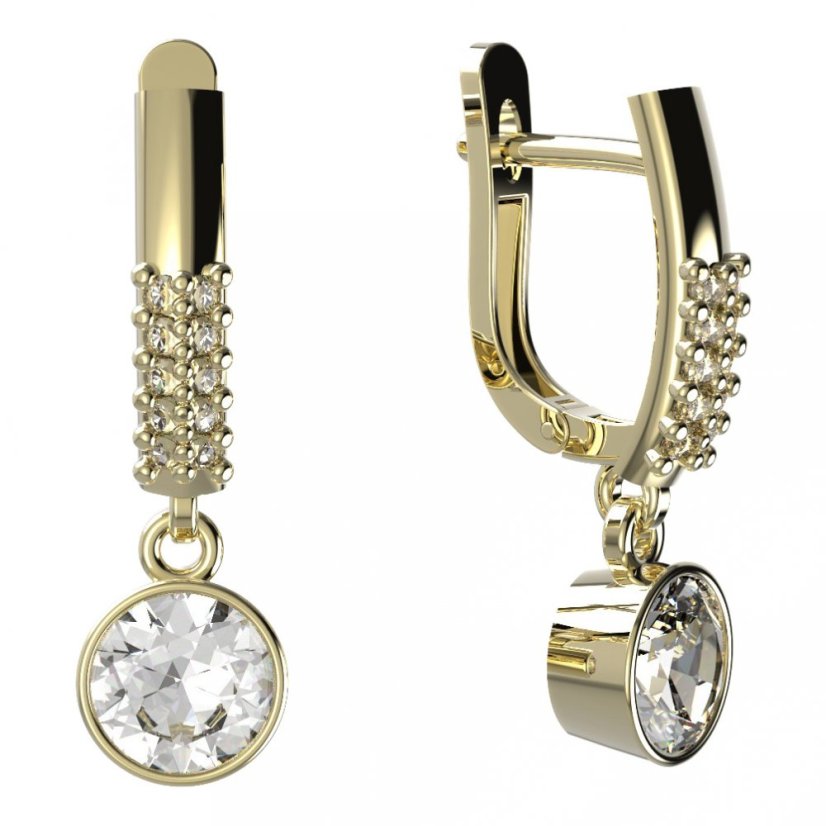BG zlaté náušnice 724 Žluté zlato - 585 Diamant