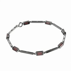 BG náramek 648 Stříbro 925 - ruthenium (30-90dní) Granát