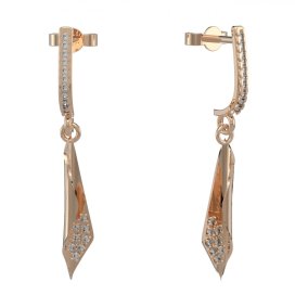 BG zlaté náušnice 1364 Růžové zlato 585 (30-90dní) Diamant