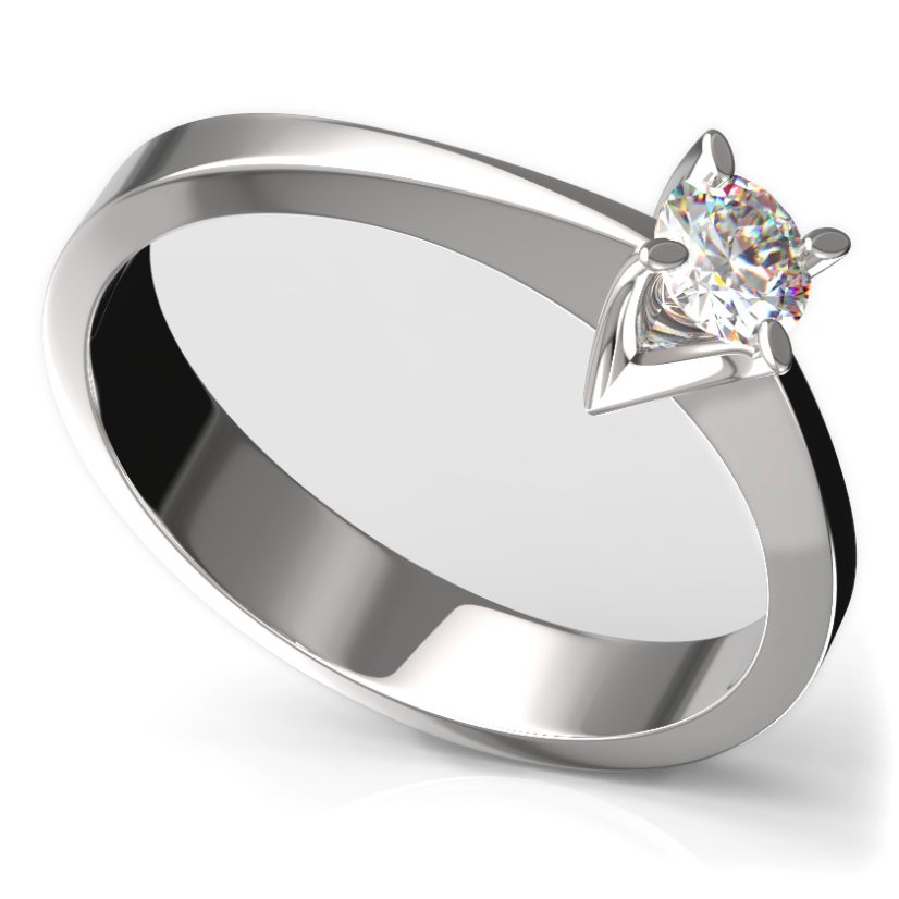 BG zlatý prstýnek 784 Bílé zlato - 585 Diamant