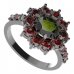 BG ring 011-Z circular - Metal: Silver 925 - rhodium, Stone: Garnet