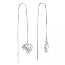 BG zlaté náušnice srdíčko 865 Bílé zlato - 585 Diamant