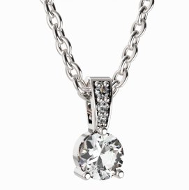 BG zlatý přívěšek  745 Bílé zlato - 585 Diamant