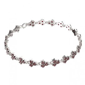 BG náramek 195 Stříbro 925 - rhodium Granát