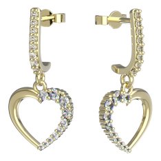 BeKid dívčí náušnice srdíčko 1255 Žluté zlato - 585 Bílý kubický zirkon
