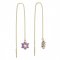 BeKid, Gold kids earrings -109 - Switching on: English, Metal: White gold 585, Stone: Red cubic zircon