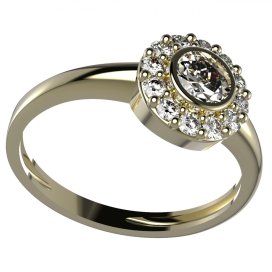 BG zlatý diamantový prstýnek 744 Žluté zlato - 585 Diamant lab-grown