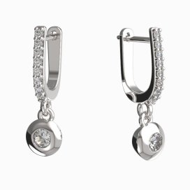 BG zlaté diamantové náušnice 737 Bílé zlato - 585 Diamant lab-grown