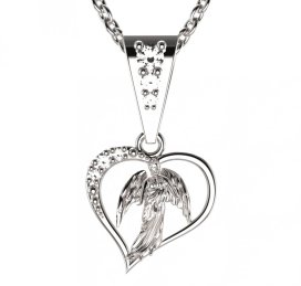 BG zlatý přívěšek anděl 1178 Bílé zlato - 585 Bílý kubický zirkon