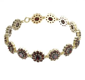 BG náramek 293 Žluté zlato - 585 Granát