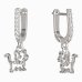 BeKid, Gold kids earrings -1184 - Switching on: English, Metal: White gold -585, Stone: White cubic zircon