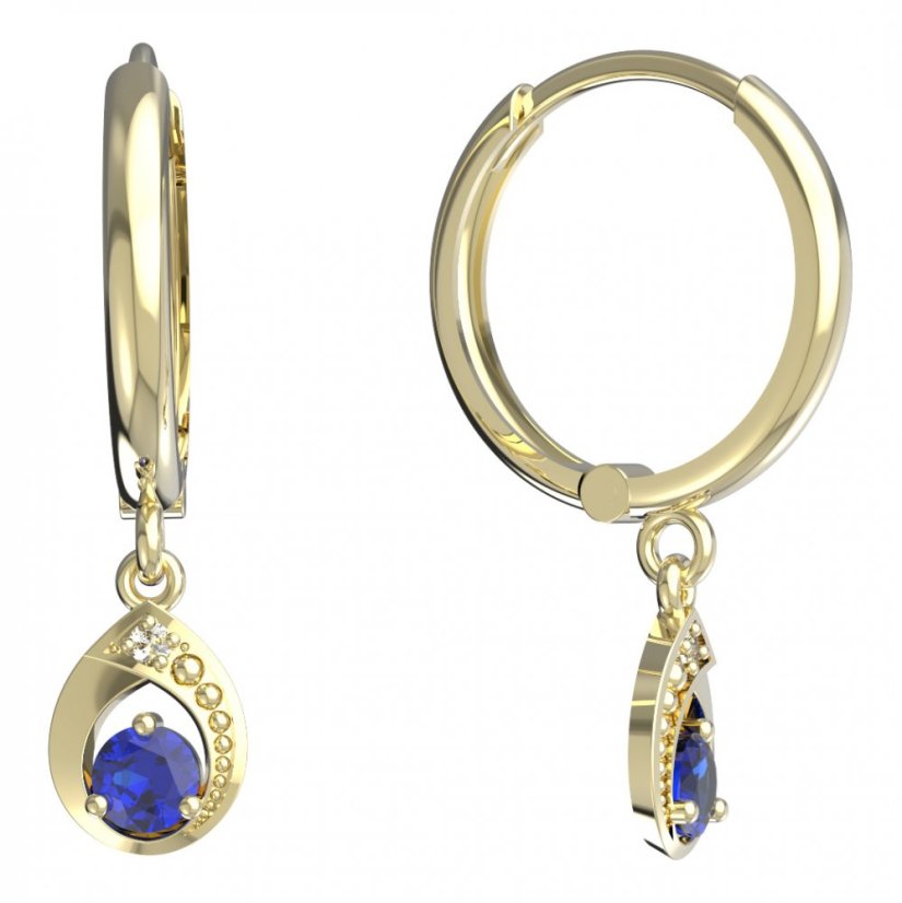 BeKid dětské náušnice 1242 Bílé zlato - 585 Červený kubický zirkon