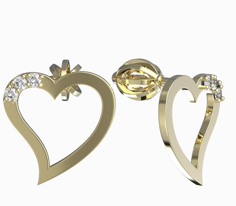 BeKid dívčí náušnice srdíčko 1261 Bílé zlato - 585 Diamant