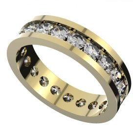 BG zlatý diamantový prstýnek 501 Žluté zlato - 585 Diamant lab-grown