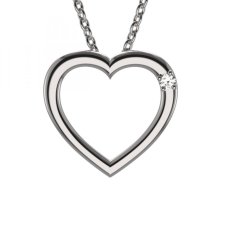 BG zlatý přívěšek srdíčko 1560 Bílé zlato - 585 Diamant