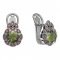 BG earring circular  991-R7 - Metal: Silver 925 - ruthenium, Stone: Garnet