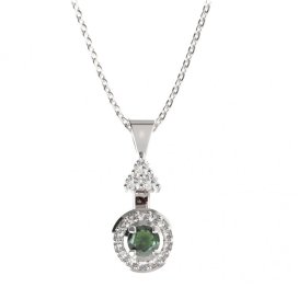 BG přívěs kruhového tvaru 541-87 Stříbro 925 - rhodium Vltavín a kubický zirkon