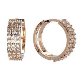 BG zlaté náušnice se zirkonem nebo diamantem 1486 Růžové zlato 585 (30-90dní) Diamant