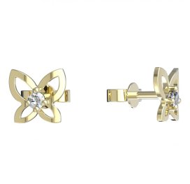 BeKid dětské náušnice motýlek 844 Žluté zlato - 585 Diamant