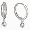 BeKid, Gold kids earrings -101 - Switching on: Pendant hanger, Metal: White gold 585, Stone: Green cubic zircon