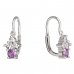 BeKid, Gold kids earrings -159 - Switching on: Brizura 0-3 roky, Metal: White gold 585, Stone: Pink cubic zircon