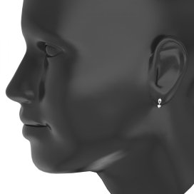 BG zlaté náušnice 784 Bílé zlato - 585 Zelený kubický zirkon