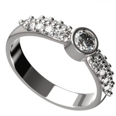 BG zlatý diamantový prstýnek 719 Bílé zlato - 585 Diamant lab-grown