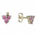 BeKid, Gold kids earrings -776 - Switching on: Puzeta, Metal: Yellow gold 585, Stone: Pink cubic zircon