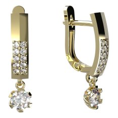 BG zlaté diamantové náušnice 870 Žluté zlato - 585 Diamant lab-grown