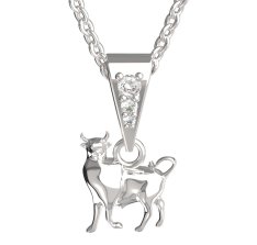 BG zlatý přívěšek Býk 040 Bílé zlato - 585 Diamant