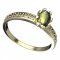 BG vltavínový prsten 560E - Kov: Žluté zlato 585, Kámen: Vltavín a  kubický zirkon
