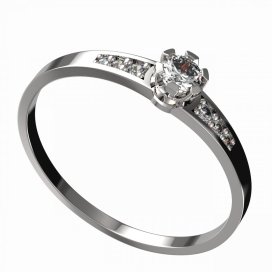 BG zlatý prstýnek a diamnatem 869 J Bílé zlato - 585 Diamant lab-grown