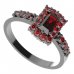 BG prsten 431-Z obdelníkového tvaru - Kov: Stříbro 925 - rhodium, Kámen: Granát