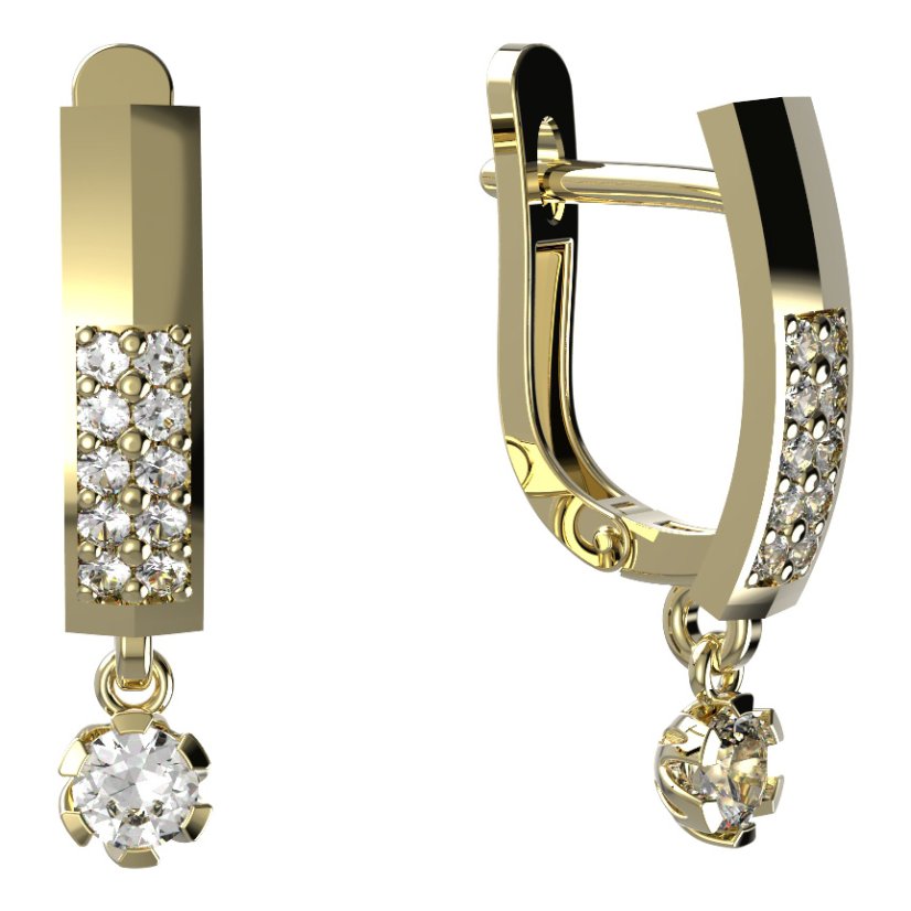 BG zlaté náušnice 869 Žluté zlato - 585 Diamant