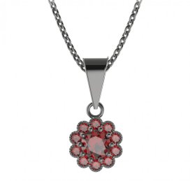 BG přívěs kulatý 149-0 Stříbro 925 - ruthenium (30-90dní) Granát