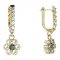 BG circular earring 140-94 - Metal: White gold 585, Stone: Moldavit and garnet