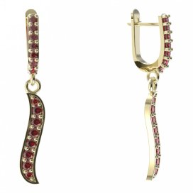 BG náušnice český přírodní granát  863 Žluté zlato - 585 Granát